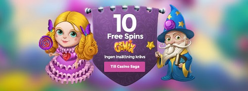 10 gratis spinn Casino Saga