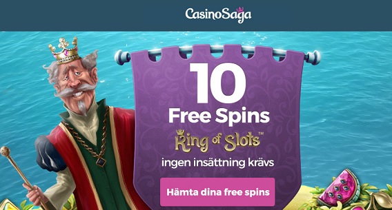 10 gratis spinn på Casino Saga